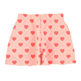 Piupiuchick Knee-Lenght Skirt Pink W/ Red Hearts Allover