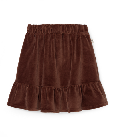 MY LITTLE COZMO ADRIANA VELOUR SKIRT BROWN