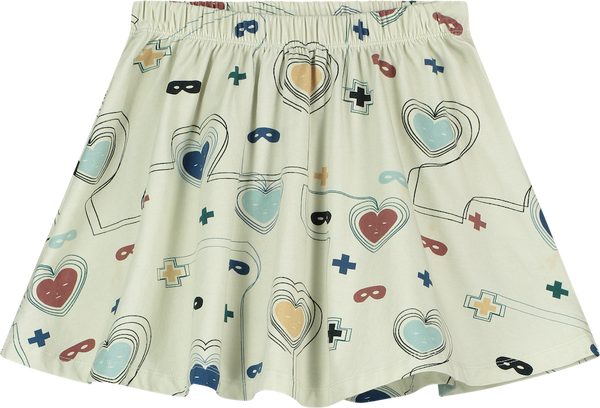 Beau Loves Natural Hearts & Masks Lines Circle Skirt