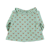 Piupiuchick Blouse terry cotton | Green w/multicolor arrows