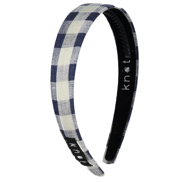 Knot Hairbands Gingham Headband Navy Print