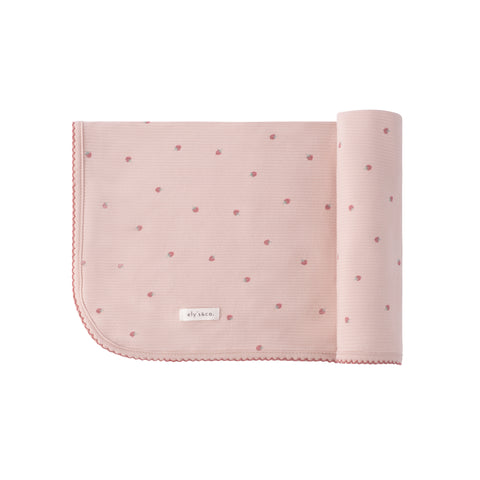 Ely's & Co. Ribbed Cotton Strawberry Collection Pink/Pink Blanket