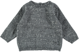 MINI SIBLING Knit Reversable Sweater-Cardigan	Grey Melagne