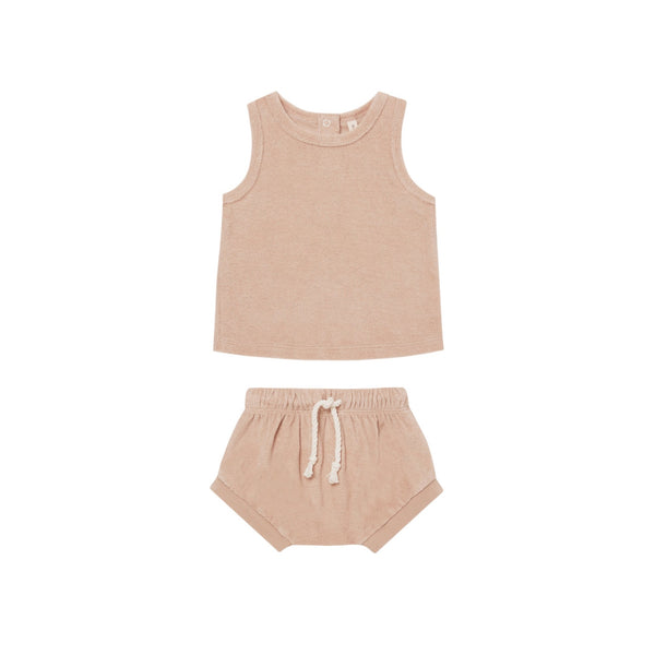 QUINCY MAE TERRY TANK + SHORT SET | BLUSH