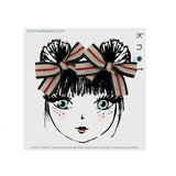 KNOT STRIPE BOW MINI CLIP SET // BLACK + RED