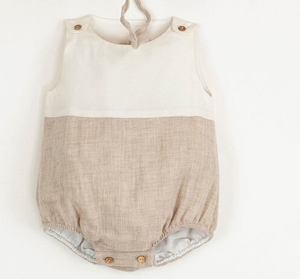 Popelin Sand Organic Romper Suit