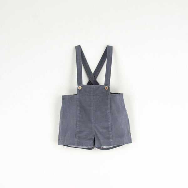 Popelin Grey dungarees with crossover straps