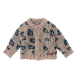 TOCOTO VINTAGE BABY JACQUARD ANIMAL PRINT CARDIGAN