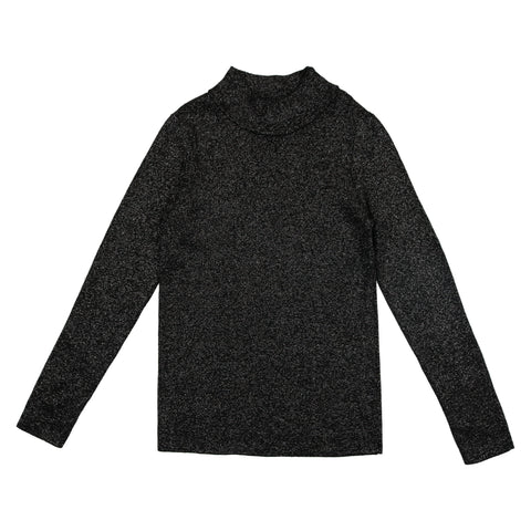 Coco Blanc Lurex Turtle Neck Black