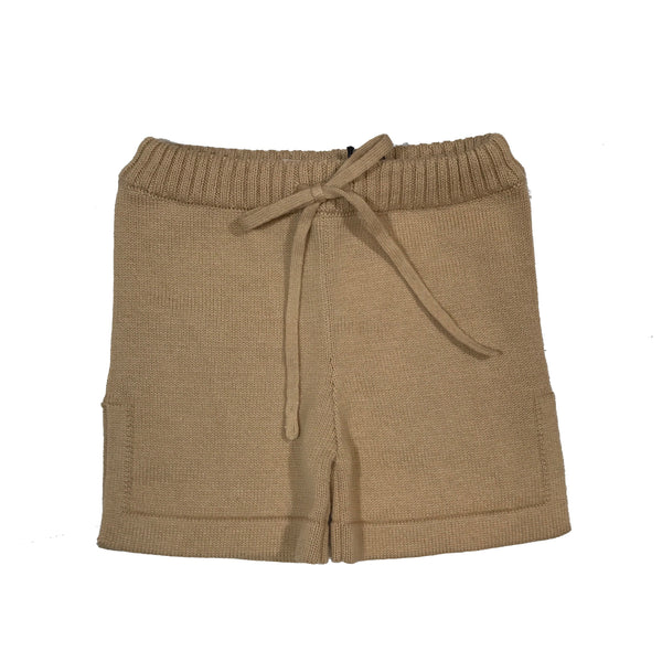 KNIT V-KNECK SHORTS BEIGY