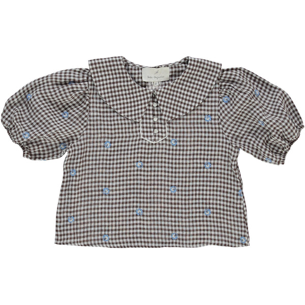 Bebe Organic Olivia Blouse Gingham Floral